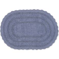 Design Imports DII Crochet Collection Reversible Bath Mat 17 x 24 Stonewash Blue