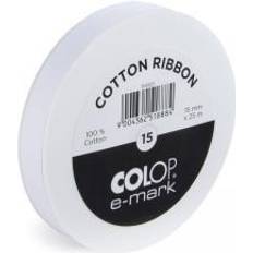 Blanco Suministros de Envío y Embalaje Colop Cinta algodón E-Mark Go 15mm x 25m