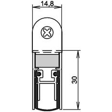 Door Hardware & Fittings Türdichtung Schall-Ex DUO L-15 WS 1-382 2-s.L.833mm Alu.silberf