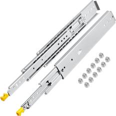 Accessoires pour Appareils Électroménagers Blancs VEVOR Glissières de Tiroir avec Verrouillage à Billes 2 Pcs 71,1 cm Coulisses Tiroir Extension Rail Coulissant 3 Sections Dépliable 142,2 cm Acier