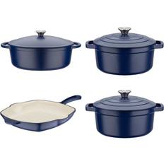 GSW Pentola In Ghisa Massiccia 20 cm Blue Magic con coperchio