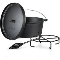 Hierro Fundido Otras Macetas Klarstein Olla Galloway Dutch Oven 9.0 BBQ Hierro Fundido Marcado Tamano L / 9 qt