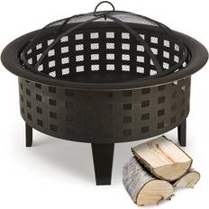 Foyers Blumfeldt Boston Braséro Jardin Chauffage Exterieur Barbecue Ø 70 cm Acier Noir