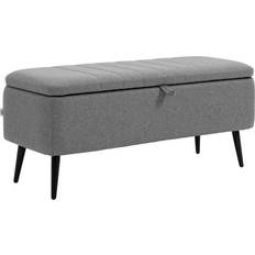 Gris Bancos de Almacenamiento Homcom Ottoman Storage Bench