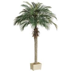 Artificial palm trees Allstate Set of 2 Potted Artificial Silk Phoenix Palm Trees Artificial Plant