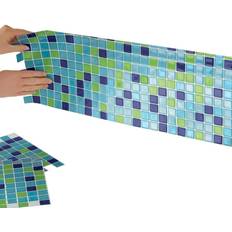 Mozaïektegels Collections Etc Multi-Colored Adhesive Mosaic Backsplash Tiles Blue-Green