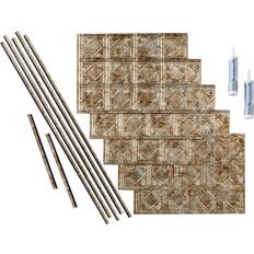 Fasade Traditional 4 18 Bermuda Bronze Vinyl Decorative Wall Tile Backsplash 15 sq. Kit