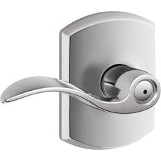 Window Hardware & Fittings Schlage Lock F40ACC625GRW Accent Privacy Door Lever Set Greenwich