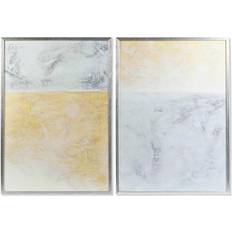 Bois Arts encadrés Dkd Home Decor Abstract Painting 70 x 3 x 100 cm Set of 2 Art encadré