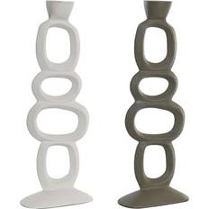 Green Candlesticks Dkd Home Decor 14,5 7 Aluminium White Green Units Candlestick