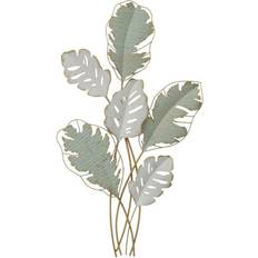 Dkd Home Decor Metal Hvid Blad Vægdekorationer