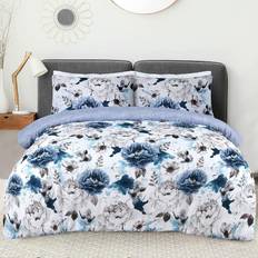 Duvet Covers on sale Sleepdown Inky Floral Soft Cosy Duvet Cover Blue