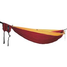 Alluminio Amache Camper Double Hammock Bordeaux Red With Yellow Gold Fringe Tree Huggers