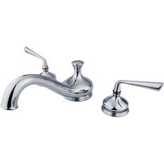 Silver Bath Taps & Shower Mixers Kingston Brass KS3331ZL Silver Sage Roman Tub Faucet Polished Chrome Silver