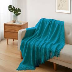 Turquoise Blankets Ultra Soft Knitted Throw Blankets Blue, Turquoise (152.4x127cm)