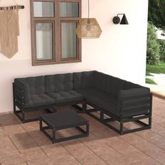 vidaXL Jardin 6 pcs de Meubles Mobilier de Pin Massif Ensemble de Salon d'Extérieur