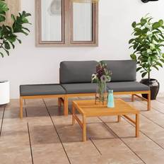 Grå - Teak Loungesæt vidaXL haven hynder Loungesæt