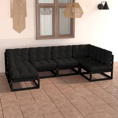 vidaXL Jardin 6 pcs Mobilier de Jardin Bois de Pin Massif Ensemble de Salon d'Extérieur