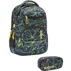 Wave Infinity Schulrucksack-Set 2tlg Stripes Green