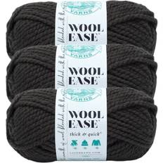 Lion Brand Yarn Wool-Ease Thick & Quick Black Walnut Super Bulky Acrylic Wool Black Yarn