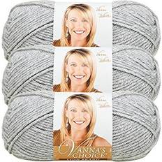 Silver Yarn Lion 3 Pack Brand Yarn Vanna's Choice Yarn, Silver Heather