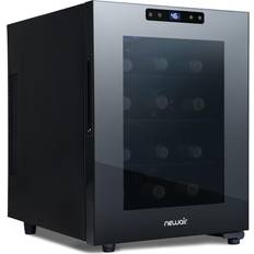 Black Wine Coolers Newair Shadow-T Series Single Zone 12-Bottle Vibration-Free Black