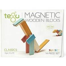 Tegu Toys Tegu 14 Piece Magnetic Wooden Block Set, Sunset