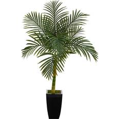 Artificial Plants Nearly Natural Faux Trees Green Green & Golden Cane Palm Tree Artificial Plant