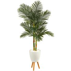 Artificial Plants Nearly Natural Faux Trees Pink Pink Golden Cane Palm Artificial Plant