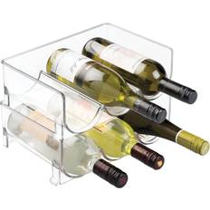 Free standing wine rack mDesign Plastic Free-Standing 3 Wine Rack