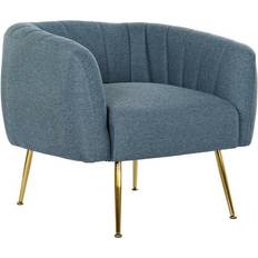 Gold Armchairs Dkd Home Decor Foam Blue Golden Metal Armchair