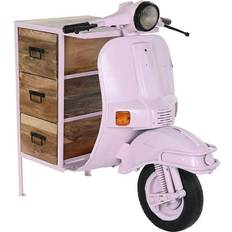 Rouge Commodes Dkd Home Decor 100 Metal Motorbike Light Pink Mango wood Chest of Drawer