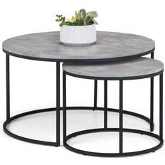 Julian Bowen Round Nest of 2 Coffee Table 80cm 2pcs