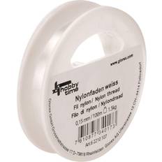 Garne & Handarbeitsbedarf Glorex Nylonfaden weiss 0,15mm 100m, Basteln