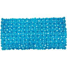 Wenko Tapis De Bain Antidérapent Plastique Effet Galets "Paradise" Bleu L 71 x 36 cm