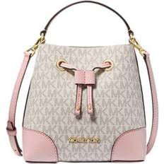 Michael Kors White Crossbody Bags Michael Kors Mercer Small Logo Bucket Bag - PWD Blush MLT