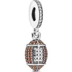 Brown Charms & Pendants Pandora American Football Dangle Charm - Silver/Brown/Transparent