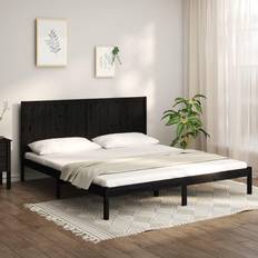 vidaXL black, 200 Solid Pine Bed Frame Bedstead Bed