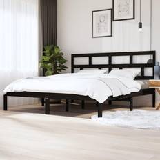 Beds & Mattresses vidaXL black, 200 Solid Pine Bed Frame