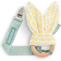 Teething Toys on sale BooginHead Wooden Teethers for Babies, Bunny Ear Teething Ring and Pacifier Clip, Lemons