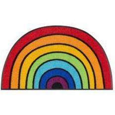 Flerfarvede - Nylon Dørmåtter Wash+Dry All Round Måtte Round Rainbow Multifarve