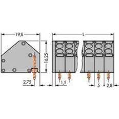 Electrical Accessories Wago 806-104 Federkraftklemmblock 1.50 mm² Polzahl num 4 Grau 200 St
