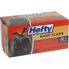 Cleaning Equipment & Cleaning Agents Hefty Flap 40-Count 30-Gallon Black Large Trash Bag