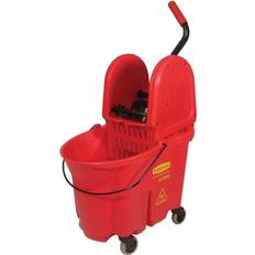 Buckets Rubbermaid FG757888 RED 35 qt WaveBrake Mop Bucket Combo