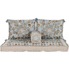 Bleu Canapés d'extérieur Dkd Home Decor Chaise de jardin Bleu Beige 155 x 76 x 65 cm Canapé d'extérieur