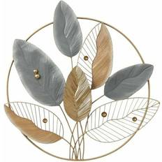 Metall Väggdekor Dkd Home Decor Metall Multicolour Modern Ramad Löv av växt Väggdekor