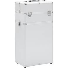 Telescopic Handle Beauty Cases vidaXL Make-up Trolley Aluminium Case Cosmetic Suitcase