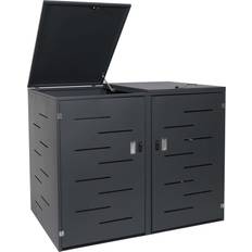 Schuppen für Mülleimer MCW XL 2er-/4er-Mülltonnenverkleidung MCW-E83, Mülltonnenbox Mülltonnenabdeckung, erweiterbar 108x66x94cm (Gebäudefläche )