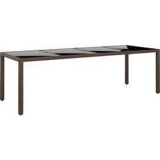 vidaXL havebord glasplade polyrattan