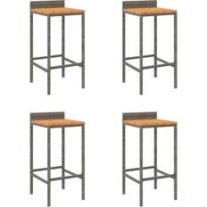 vidaXL barstole 4 stk. polyrattan og massivt akacietræ